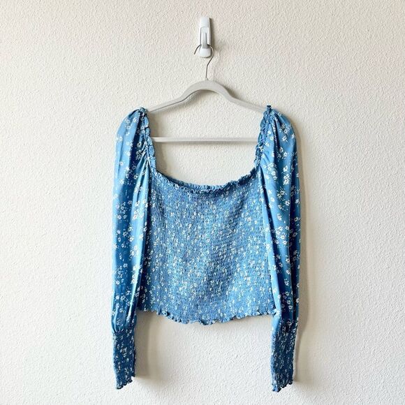 Reformation Pinto Floral Top in Lassen Blue Size Large - Picture 3 of 8